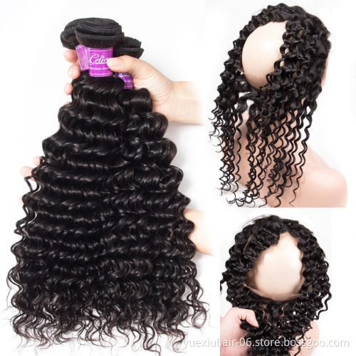 Dropship Hair Bundles Vendors Wholesale Cuticle Aligned 10A Grade Deep Wave Indidan Human Hair Curly Bundles